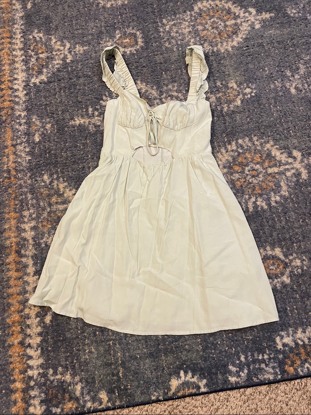 emory park cream ruffle strap sundress